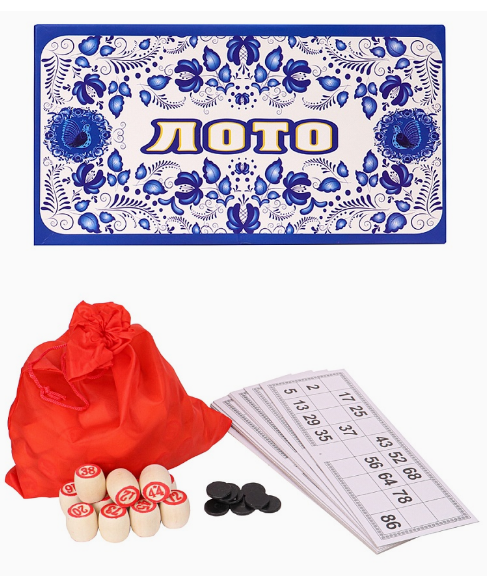 Лото деревянное 'ГЖЕЛЬ' (24х13х8 см) в коробке, AN02558