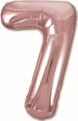 Шар фольга Agura Slim, цифра 7 'Розовое золото', 40', индивид. уп., европодвес, 755518