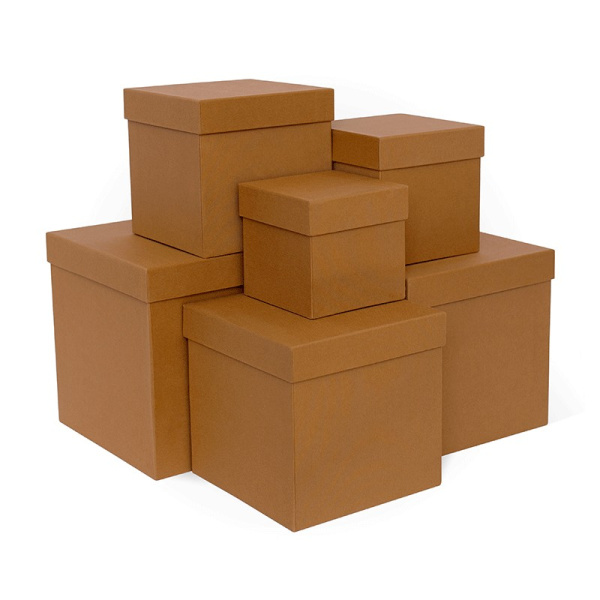 Коробка подарочная Ромб 'Ореховый' 150х150 мм., куб (Серия 6в1), картон, 4245