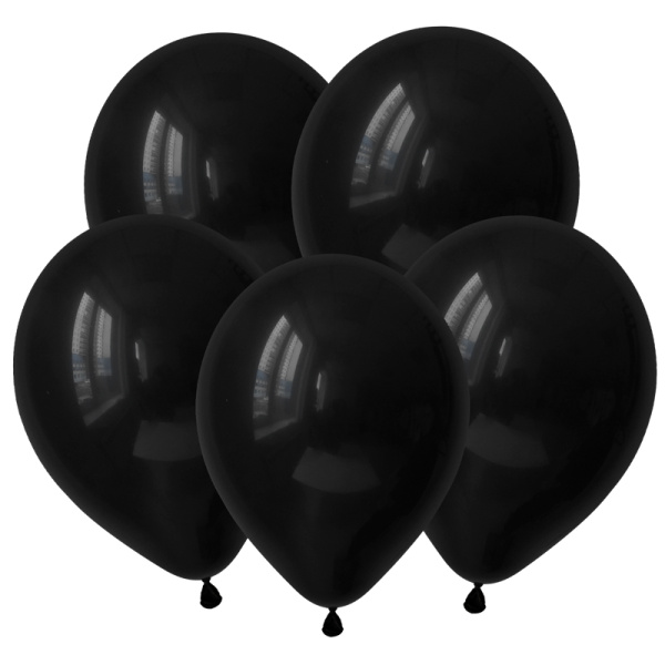 Шар латексный DECOBAL, V Пастель 12 черный , (100 шт;уп), 312180