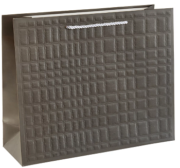 Пакет подарочный, 210гр, Фактурный узор, Дизайн №4, Черный, 26х32х11 см, 504918
