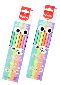 Карандаши чернографитные PineCoo, 2B, 12шт/уп., РС7012 21841-1